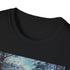 Charcoal cotton t-shirt with winter wonderland painting and regular crew neck