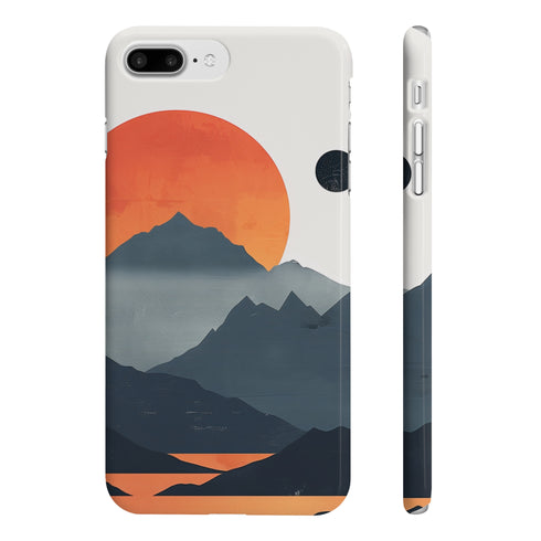 Mountain Sunrise Minimalist Phone Case Glossy iPhone 7 Plus 8 Plus