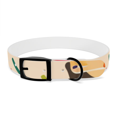 Chic abstract black onyx collar for medium dogs: Elevate your pup's style.