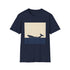 Charcoal cotton t-shirt featuring minimalist whale design with a crew neck