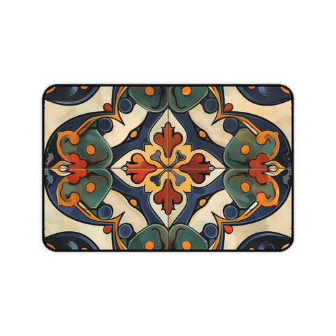 Artisan Tiles Desk Mat with Traditional Tile-Inspired Design for Workspaces
