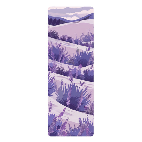 Luxurious Lavender Fields Yoga Mat with Seamless Pattern.