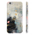 Chic mint and gold abstract acrylic phone case, glossy finish.