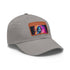 Neon watercolor baseball cap with unique design and vibrant shades.