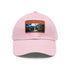 White cotton baseball cap with Angel Falls image patch for adventurers.