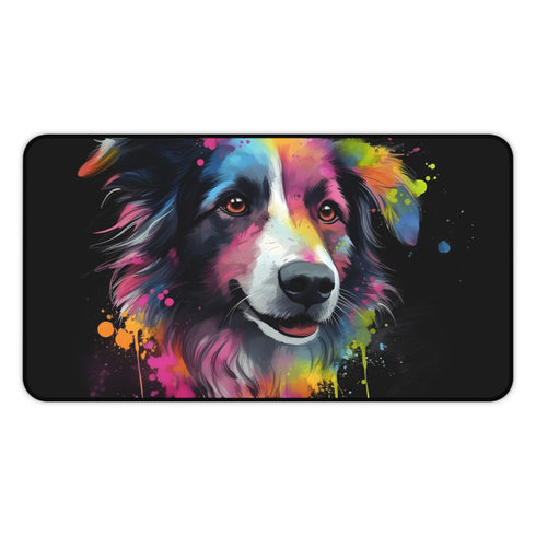 Whimsical Collie Desk Mat - Protect your workspace with this cute and charming addition, perfect for dog lovers