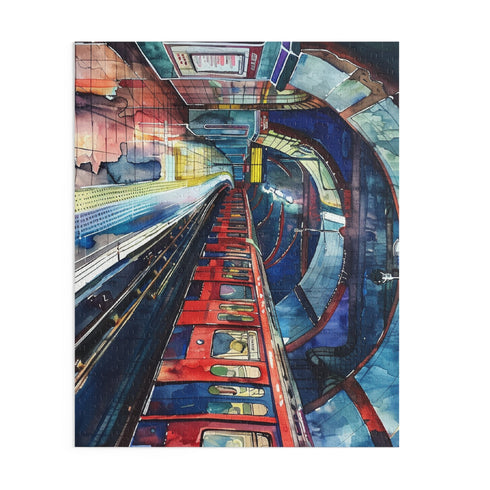 London Underground Watercolor Jigsaw Puzzle 120 pcs in 10" x 8"