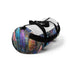 Bohemian feather duffel bag, perfect for weekend getaways.