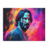 Vibrant watercolor neon Keanu Reeves jigsaw puzzle, 10" x 8" 120 pcs.
