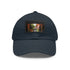 Colorful Marrakech Mosaic baseball hat with white light brown patch.