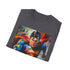 Charcoal cotton T-shirt featuring vibrant Superman portrait with regular fit