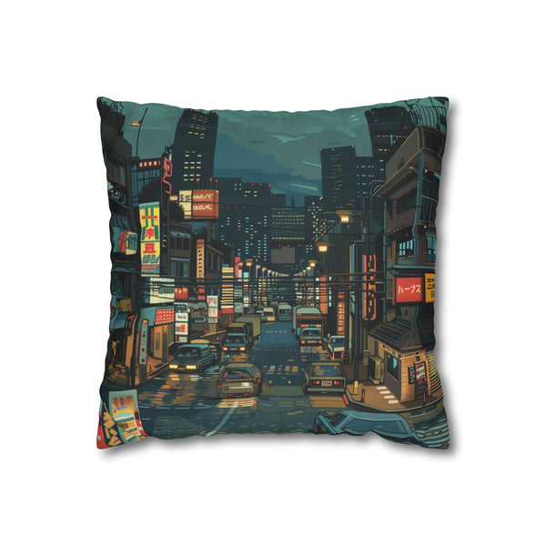 80s Retro Video Game Pixels Faux Suede Square Cushion Cover
