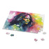 Vibrant Michelle Obama jigsaw puzzle with watercolor neon colors.