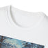 Charcoal cotton t-shirt featuring winter wonderland painting in regular fit style