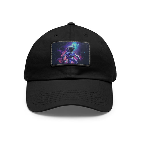 Cosmic space explorer hat with white/light brown patch design.