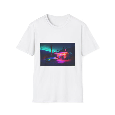 Vibrant neon crew neck cotton T-shirt with watercolor Cillian Murphy graphic