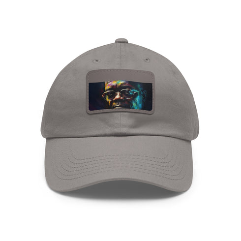 Neon watercolor baseball cap with light brown rectangle patch.