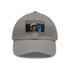 Neon watercolor baseball cap with light brown rectangle patch.