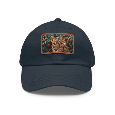 Cheetah Chic Baseball Cap in White with Light Brown Patch