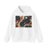 Navy Ameba Dream hoodie with mesmerizing pattern for cosmic style seekers.