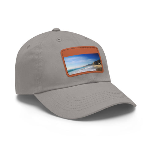 Malibu Dreamin Baseball Cap in White with Light Brown Patch