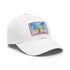 Empire State skyline watercolor baseball cap, white/light brown rectangle variant.