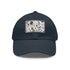 Monochrome Madness Baseball Cap with Light Brown Patch in Rectangle Shape.