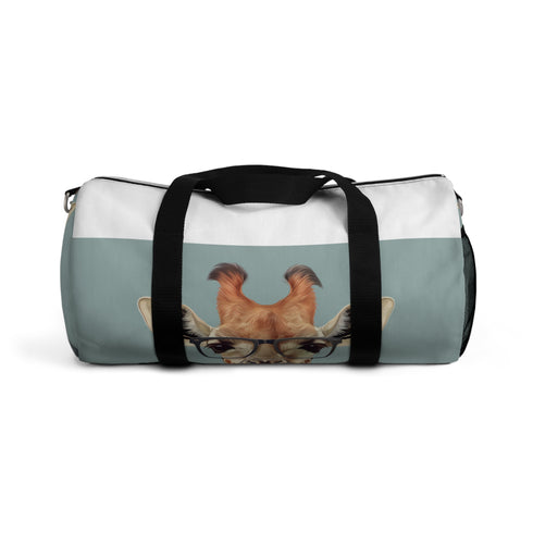 Stylish Giraffe Hipster duffel bag with quirky animal design.