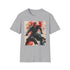 Charcoal cotton T-shirt with Darth Maul graphic illustration featuring dual-bladed lightsaber