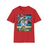 Charcoal cotton tee with Messi-inspired watercolor brushstroke stripes