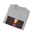 Charcoal cotton t-shirt with Roman sunset print and crew neck design