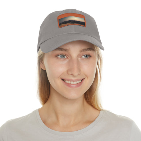 Desert Dreamer Full Moon Baseball Cap in White with Light Brown Patch