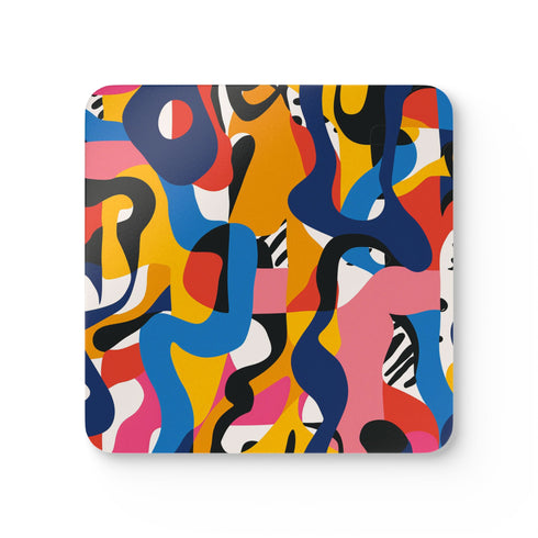 Square ocean blue eyes corkwood coasters for desk and kitchen.