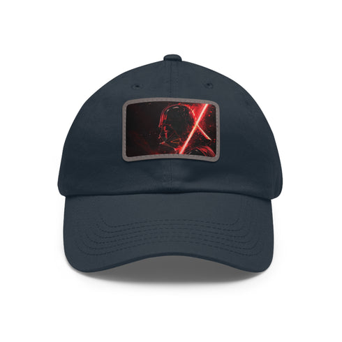 Dark Side Vader Sith baseball cap in white with light brown patch.