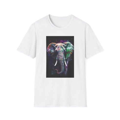 Charcoal unisex t-shirt with detailed elephant graphic in soft 100% cotton