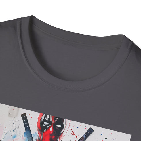 Charcoal Deadpool T-shirt with bold graphic crew neck cotton fabric regular fit