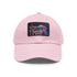 Psychedelic Mushroom Trucker Hat, White with Light Brown Rectangle Patch