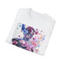 Charcoal cotton crew neck T-shirt with cosmic Galactus graphic design