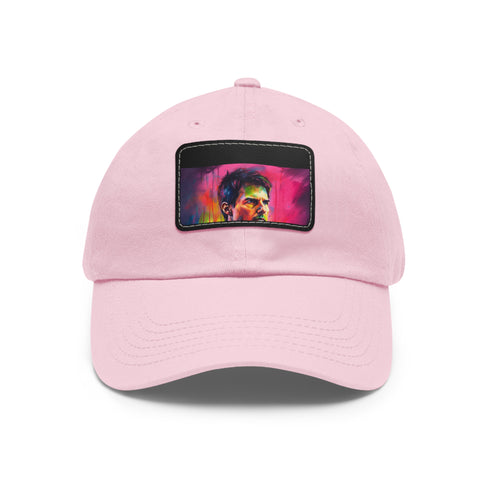 Neon Cruise Watercolor Baseball Cap in White with Rectangle Patch