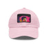 Neon Cruise Watercolor Baseball Cap in White with Rectangle Patch