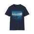 Minimalist Whale Ocean Voyage Charcoal Cotton T-Shirt.