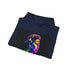 Young Queen Elizabeth Majesty Hoodie in Navy, size S, regal design.