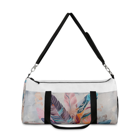 Bohemian feather duffel bag, unique all-over print design.