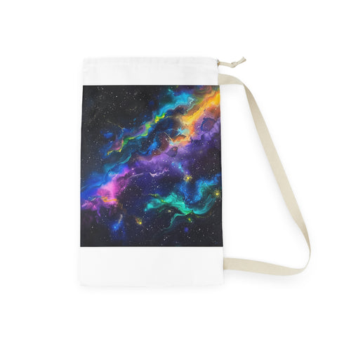 Neon Galaxy Laundry Bag: Add a pop of color to laundry day with this eye-catching space-themed bag.