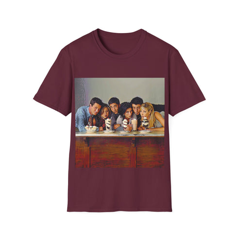 Iconic Friends Cast Tee in Charcoal, crew neck cotton t-shirt design