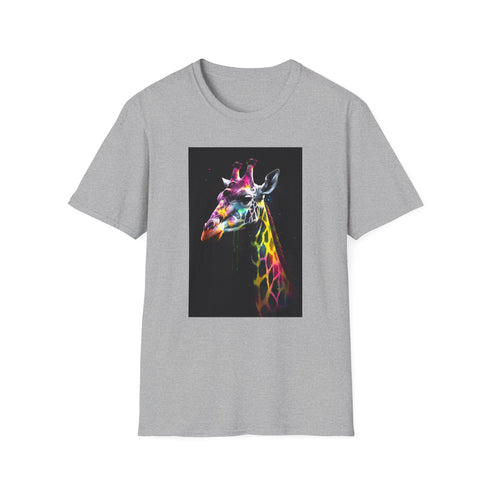 SkyHigh Giraffe Tee Charcoal S - Cotton Crew Neck T-Shirt.