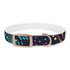 Vibrant black onyx dog collar with festive fireworks pattern.