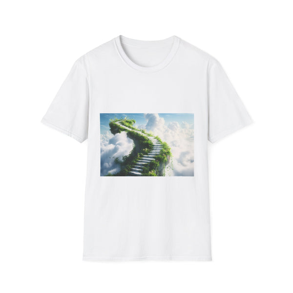 Infinite Dream Staircase Surrealist Graphic Unisex Softstyle T-Shirt - View 1 | Prints With Passion