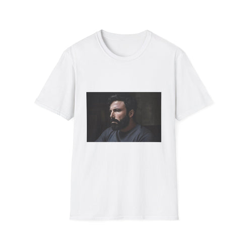 Charcoal crew neck cotton T-shirt with vibrant Hollywood-inspired graphic design