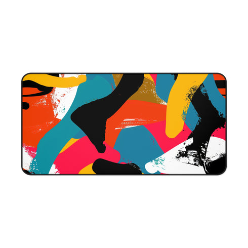 Modern abstract desk mat with bold seamless pattern for workspace style and protection